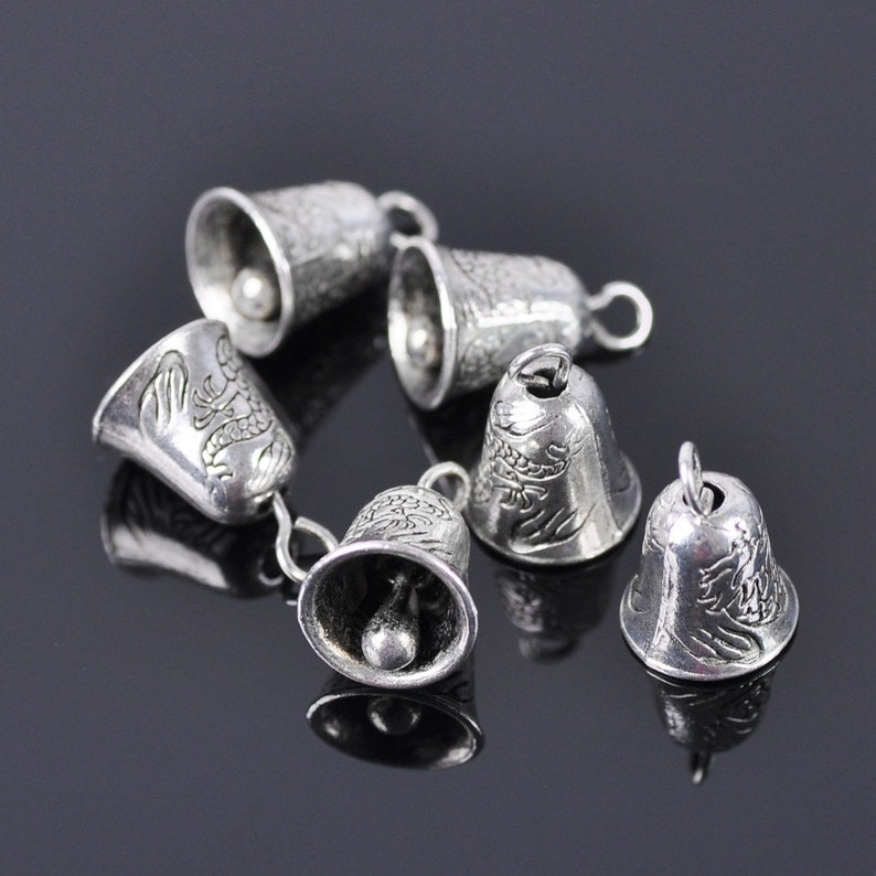 20pcs 13X9mm Tibetan Silver Metal Alloy No Ringing Bells Crafts DecoratIon Findings Jewelry Making JS413