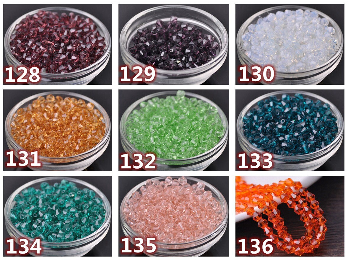 Wholesale 72 Colors 100pcs 6mm Bicone Bead Faceted Crystal Etsy