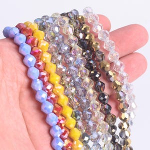 1 filo 70 pezzi 7,5 mm perline di cristallo sfaccettate rotonde e colorate placcate lucide, lotto all'ingrosso per la creazione di gioielli fai da te
