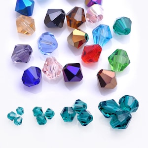 3 mm 4 mm 6 mm 8 mm Bicone Facettierte Kristallglas Lose Spacer Perlen Großhandel Lot für Schmuckherstellung DIY Handwerk 100 + Colors