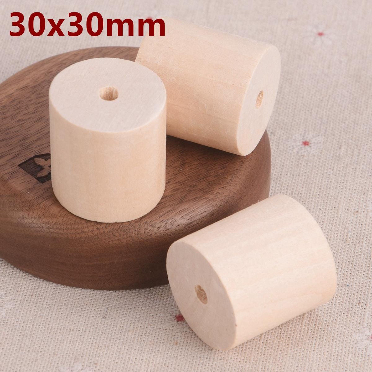PATIKIL 20 Perline Legno Esagonali 25mm – Naturali Non Finite – Foro 5mm – Per Gioielli E Decorazioni Fai Da Te