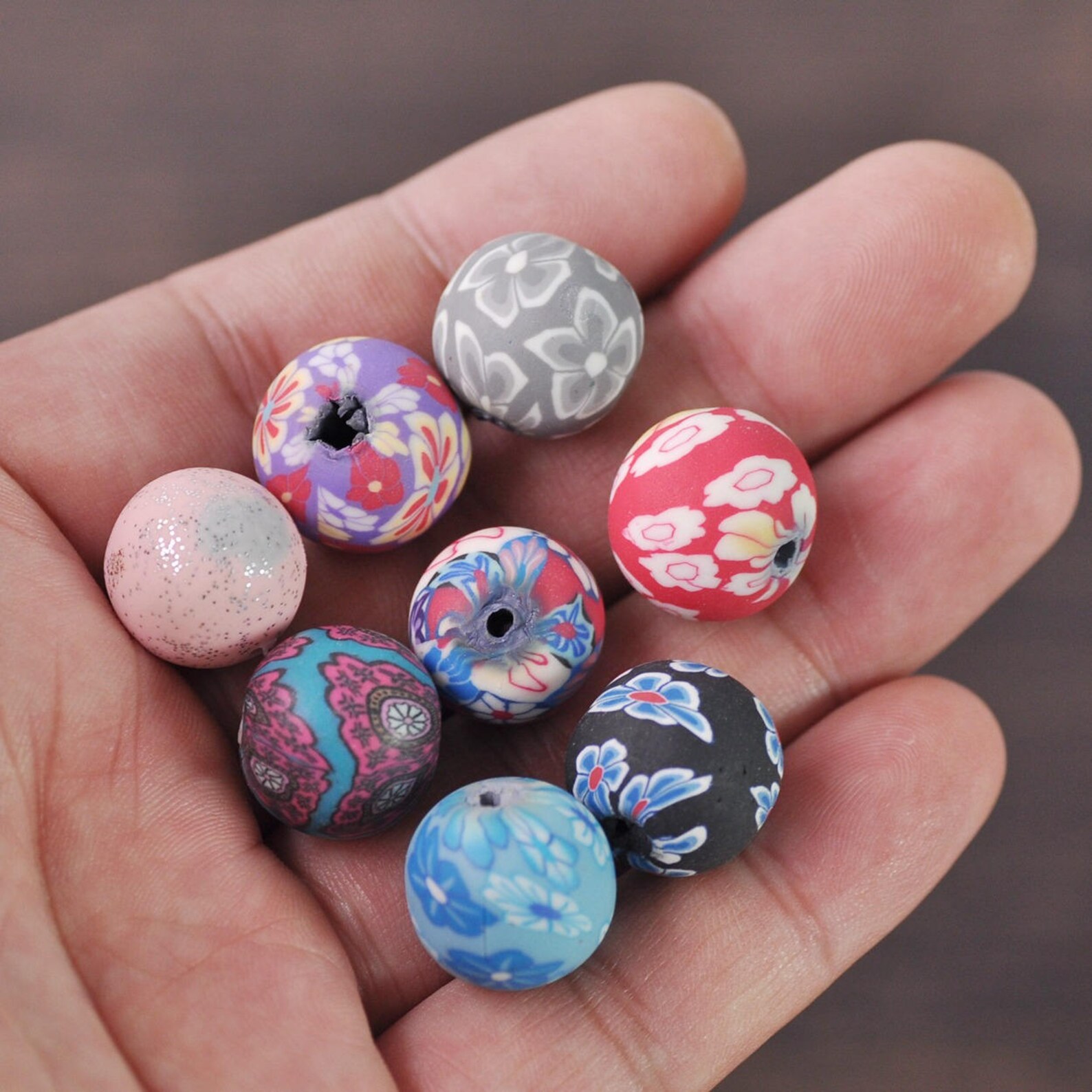 Wholesale Bulk Polymer Clay Round Beads Random Mixed Etsy