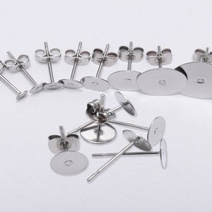 3/4/5/6/8/10/12mm 100pcs Metal Stainless Steel Ear Studs Base For Ear Earrings Findings Making Jewelry Making Findings JS841-847