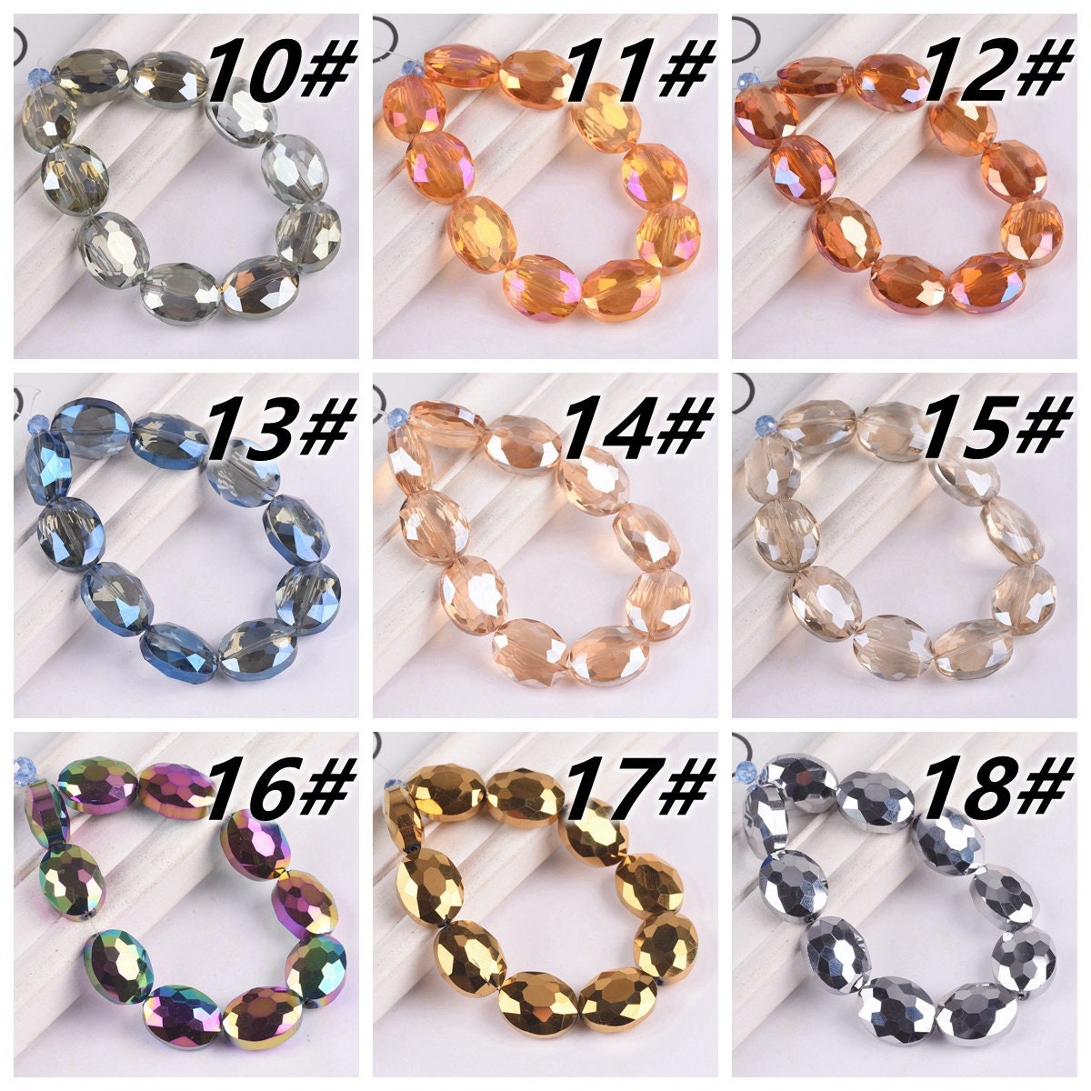 QW Perle Di Vetro Cristallo Sfaccettato Rondelle Austria Ab. Perline Multicolore For La Creazione Di Gioielli Fai Da Te Braccialetto Fatto A Mano .D111. ( Color : 153K , Item Diameter - Foto 6