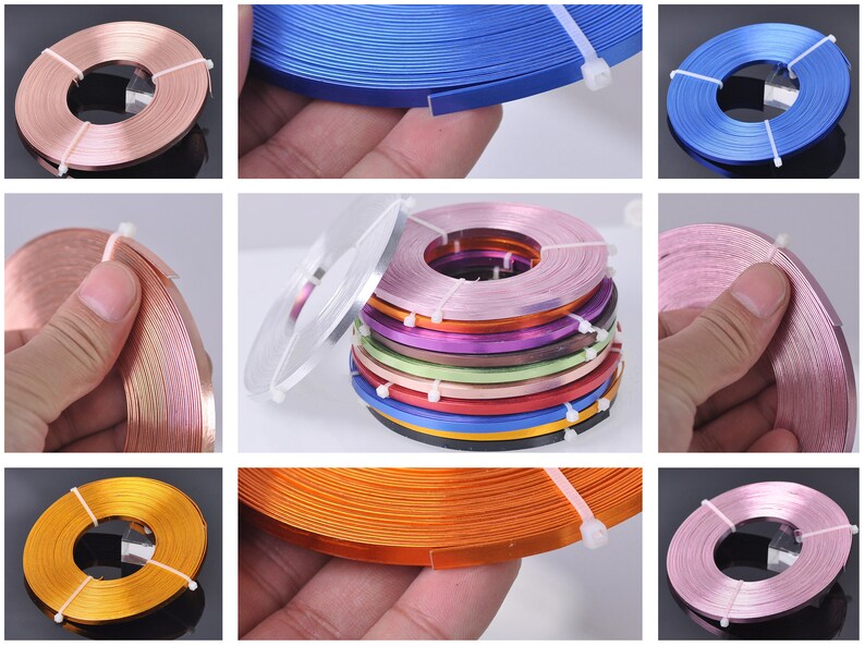 10m/Roll 5x1mm Flat Aluminum Wire Jewelry Making Beading Metal Etsy