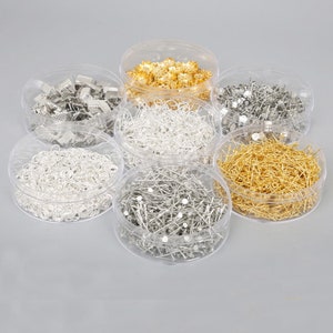 100~500pcs/Set Metal Alloy Earring Hook/Pin/Ring/Clasp/Chain/Earring stud Jewelry Making Kits Crafts Tools Findings Set DIY  ZH211~219