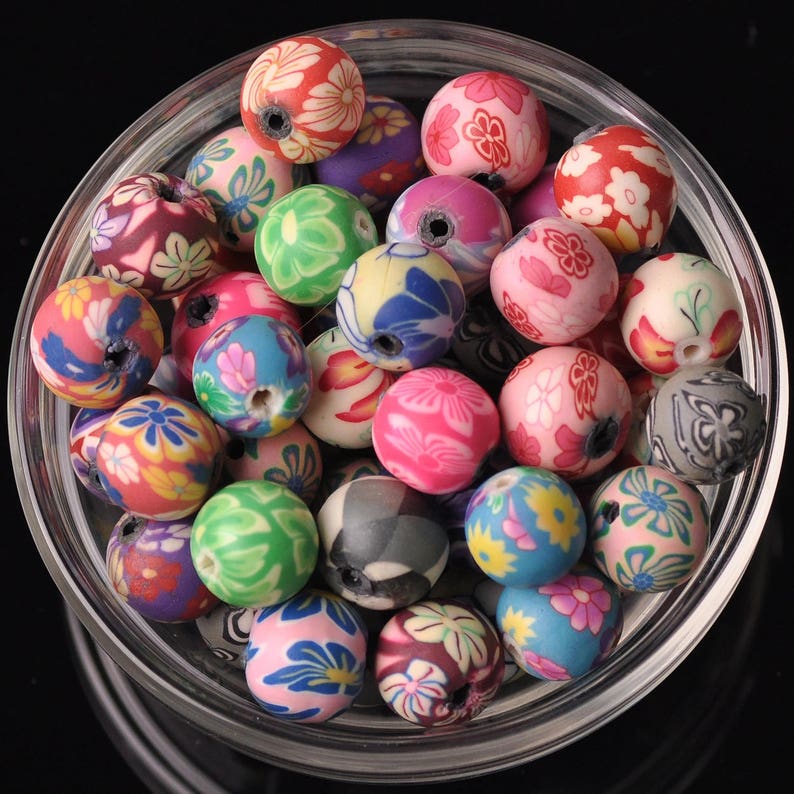 Wholesale Bulk Polymer Clay Round Beads Random Mixed Etsy