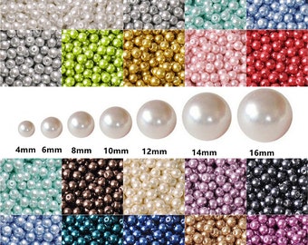 Wholesale 30pcs 100pcs Charm Glass Imitation Pearls Round Loose Spacer Beads 8MM Wholesale 30pcs 100pcs Charm Glass Imitation Pearls Round Loose Spacer Beads 8MM
