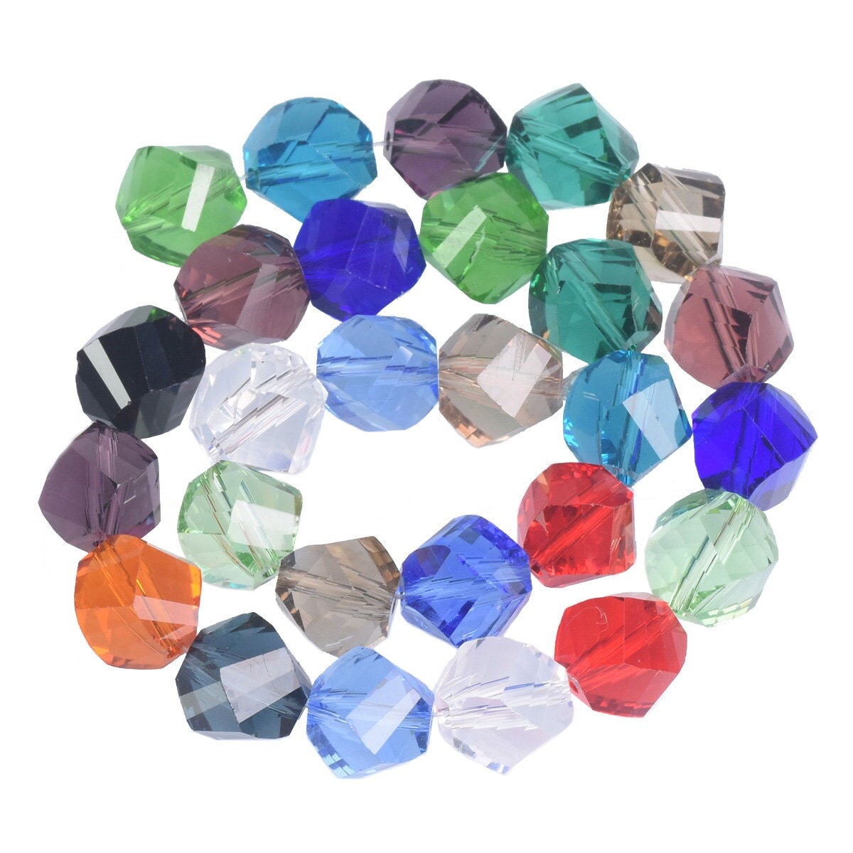 30pcs/lot 8mm AB Colorful Austria Crystal Beads Flower Shape Shiny Loose  Spacer Beads for Jewelry Making Diy Bracelets Necklaces