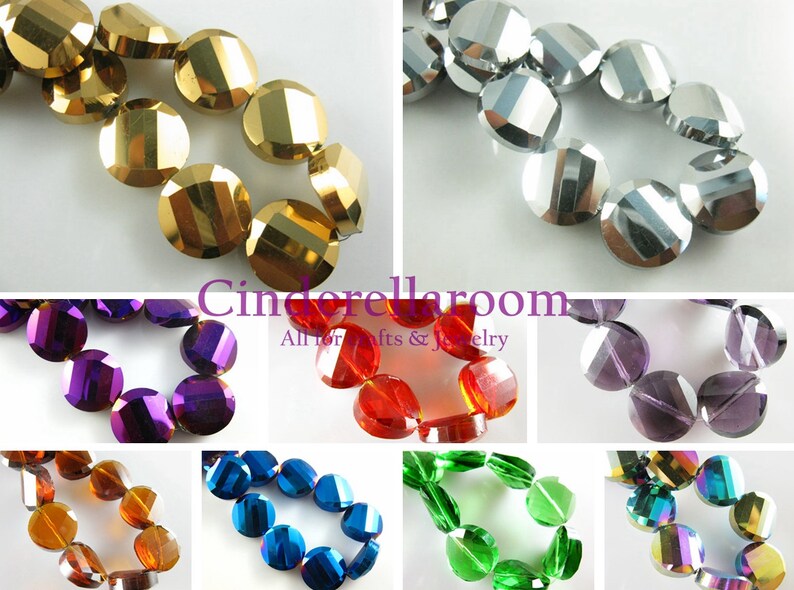 10Pcs Hexagon Crystal Glass Spacer Rondelle Loose Beads Necklace Making 14 18mm