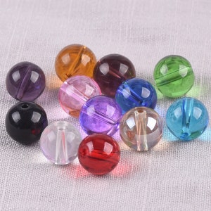 Round Glossy Crystal Glass 6mm 8mm 10mm 12mm 14mm Loose Beads Wholesale Lot For Jewelry Making DIY Bracelet Crafts Findings