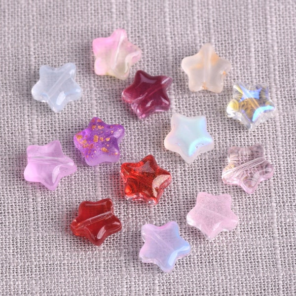 Glass Star Beads Etsy