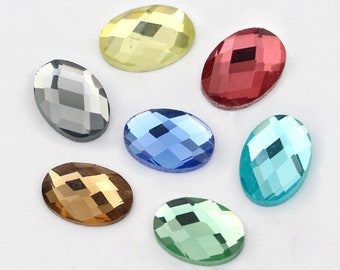 6x8/8x10/10x14/13x18/18x25mm Oval Faceted Crystal Glass Flatback Cabochons Glued Hotfix Beads Rhinestones Jewelry Making Pendants TZ601-605