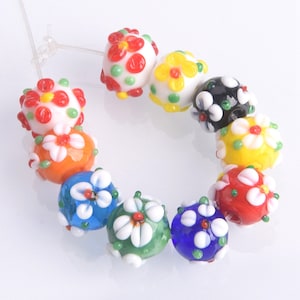 10pcs Round 10mm Handmade Lampwork Glass Loose Crafts Beads for Jewelry Making DIY Findings
