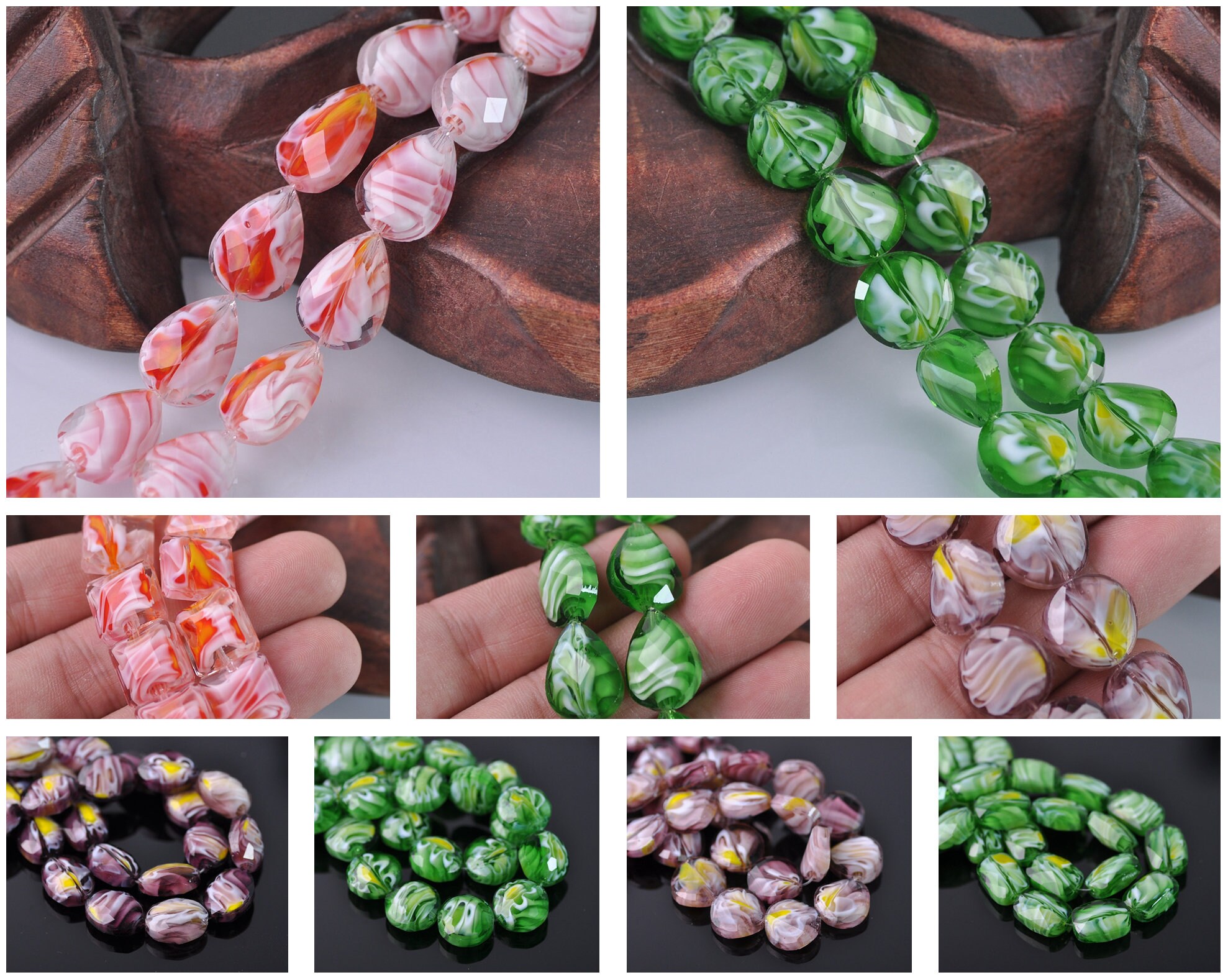 5/10Pcs Glass Oblate Crystal Crafts Charm Spacer Beads Bracelet Findings 14x10mm 5/10Pcs Glass Oblate Crystal Crafts Charm Spacer Beads Bracelet Findings 14x10mm