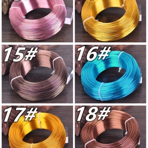 Vente en gros de gros rouleaux de fil d'aluminium de différentes couleurs 20/18/15/12/10/9 calibre 0.8/1.0/1.5/2.0/2.5/3.0mm bijoux artisanat cordon fil SKU-LX000-LX005 image 8