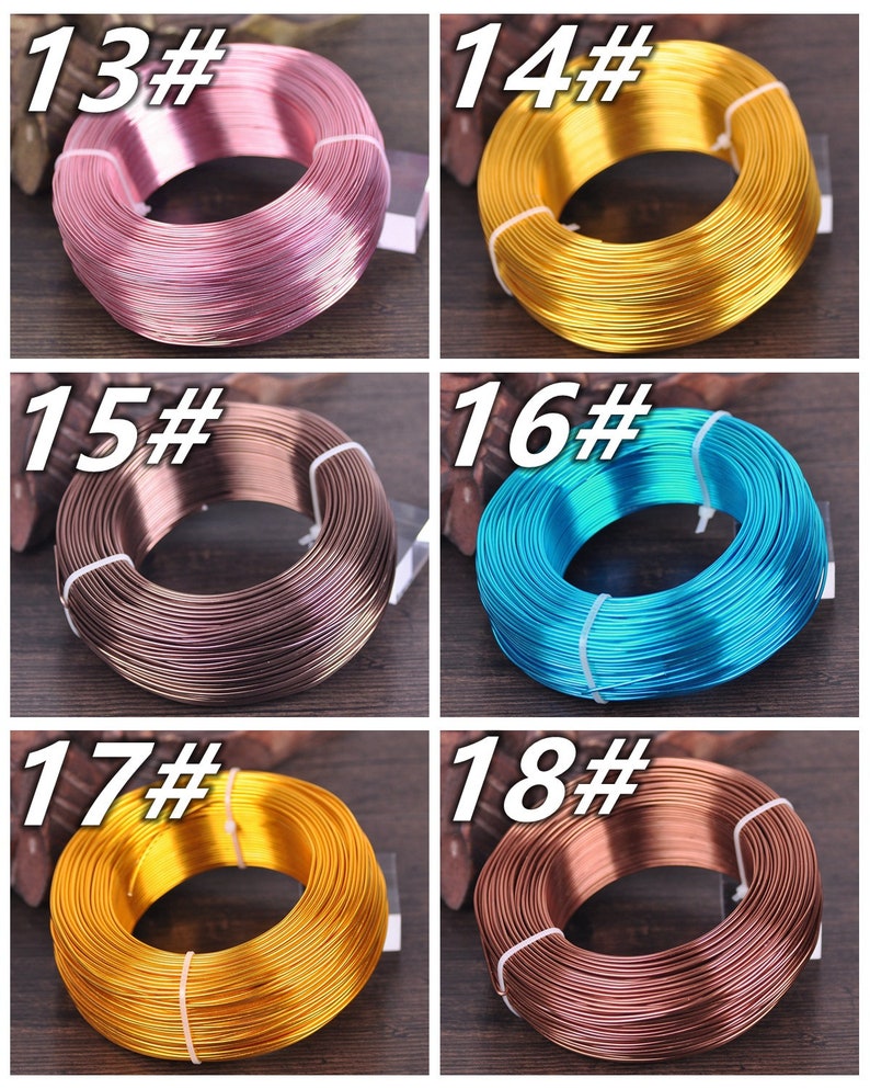 Vente en gros de gros rouleaux de fil d'aluminium de différentes couleurs 20/18/15/12/10/9 calibre 0.8/1.0/1.5/2.0/2.5/3.0mm bijoux artisanat cordon fil SKU-LX000-LX005 image 8