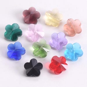 10 pièces 14 mm forme de fleur à facettes perles de verre en verre pour la fabrication de bijoux artisanat résultats