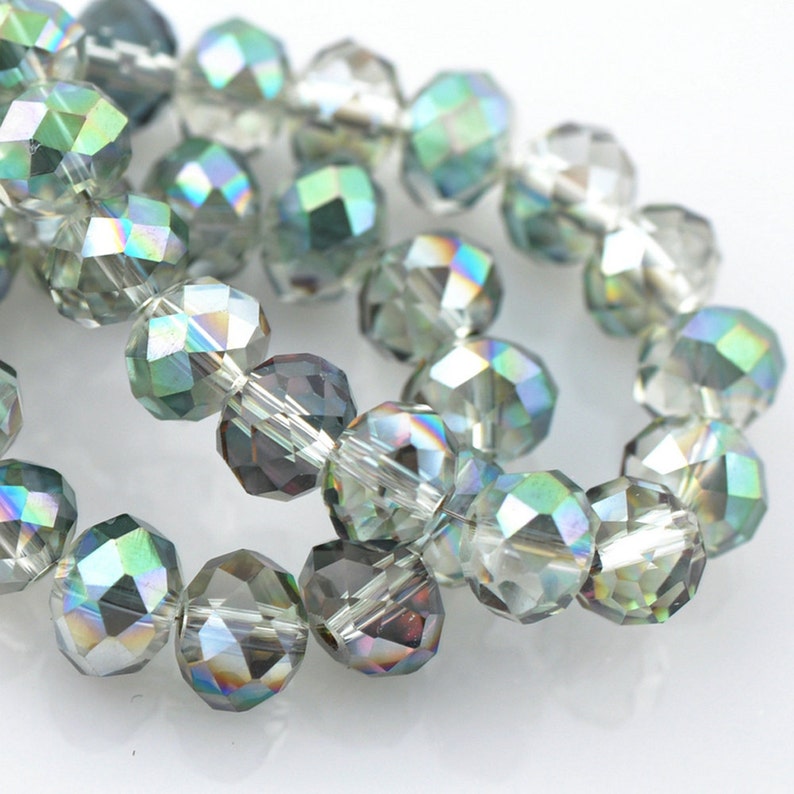 10pcs 14mm 20mm Flower Faceted Crystal Glass Loose Spacer Beads Jewelry Making