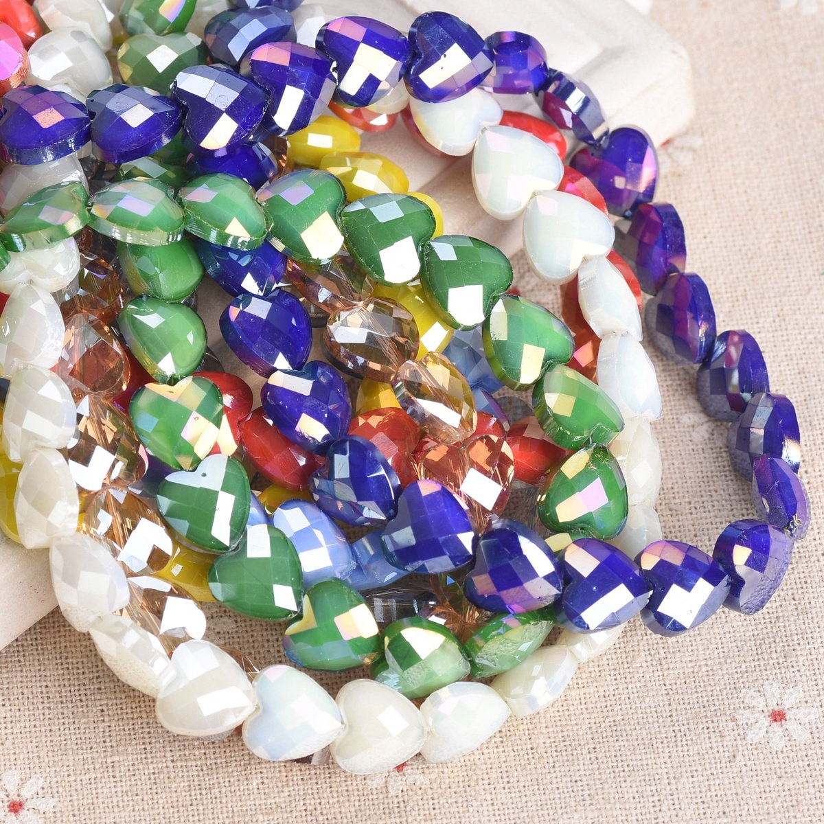 Perla A Cuore Sfacettata In Mezzo Cristallo Per Gioielli - Foto 2