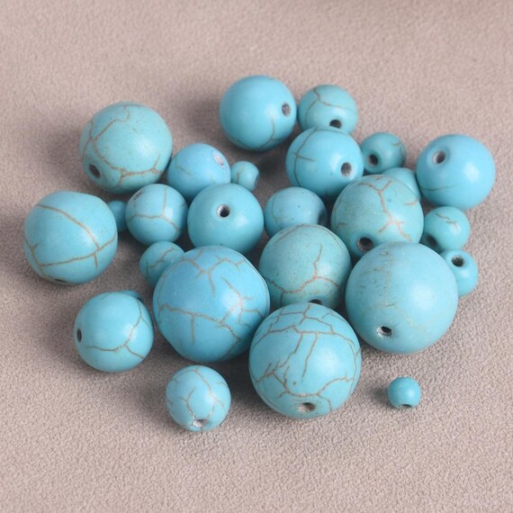 Lot De 50 Perles Imitation Turquoise 4mm - Pour Création De Bijoux - Marque SAVMER