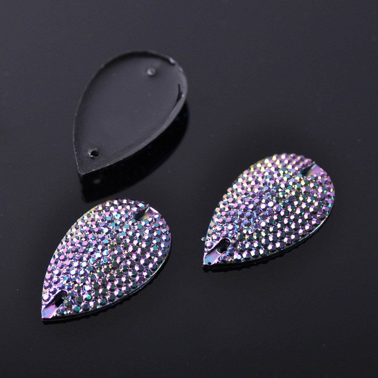 50pcs 28x17mm Acrylic Resin Plastic Teardrop 2 Holes Sew Etsy