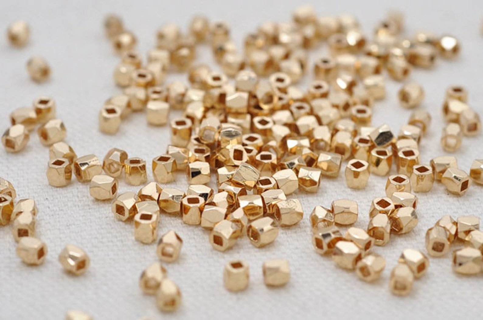 25pcs Outside Diameter 3mm Brass Metal Gold Plated Faceted Etsy