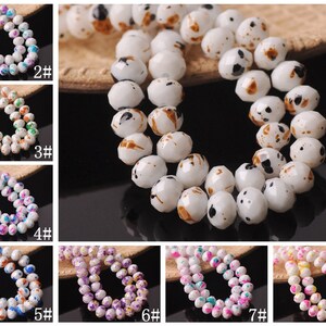 Wholesale 90pcs 8X6mm Opaque White Rondelle Faceted Colorful Loose Spacer Glass Beads Crafts DIY Jewelry Findings 9 Colors SKU BZ091