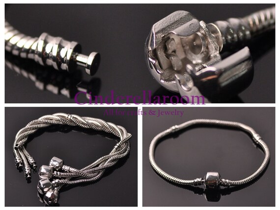 Wholesale 5pcs 18 21cm Silver Snake Chain Bracelets Plain Clasp