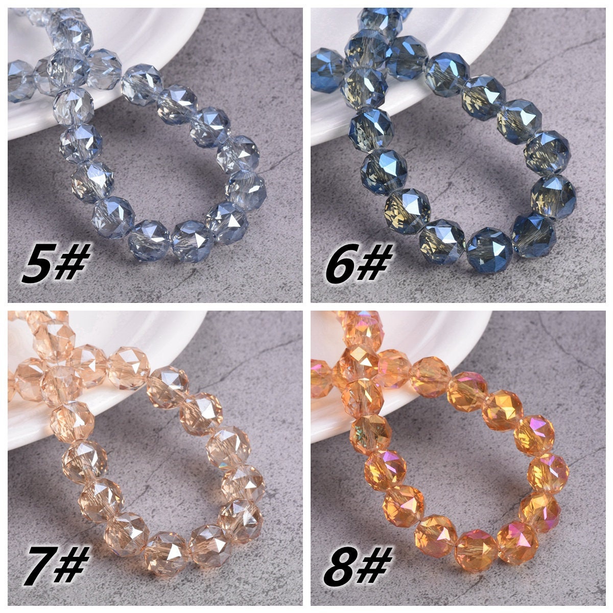 Rotondo 96 Sfaccettature Taglio AB Placcato 6mm 8mm 10mm - Foto 2