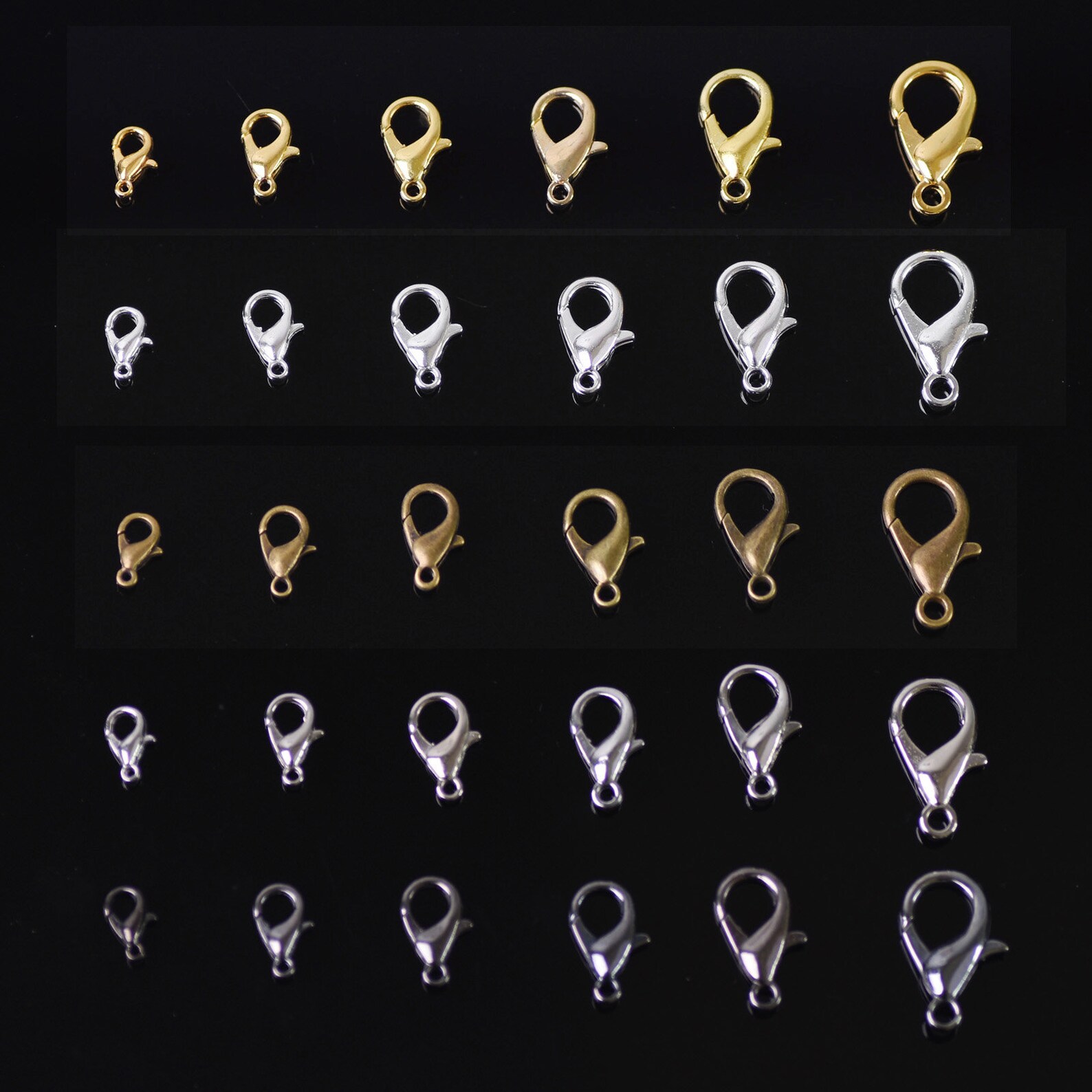 25pcs Gold/silver/bronze Lobster Clasps Loose Clips Etsy