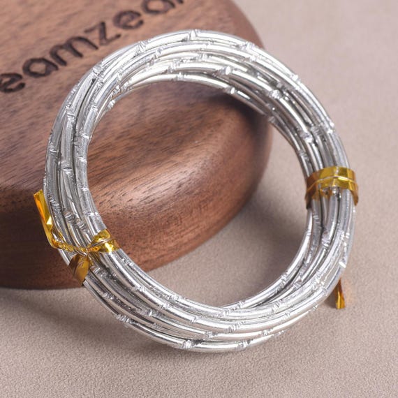 シルバーカラーアルミワイヤー 2.0 mm 2メートル/ロール らせん状彫刻