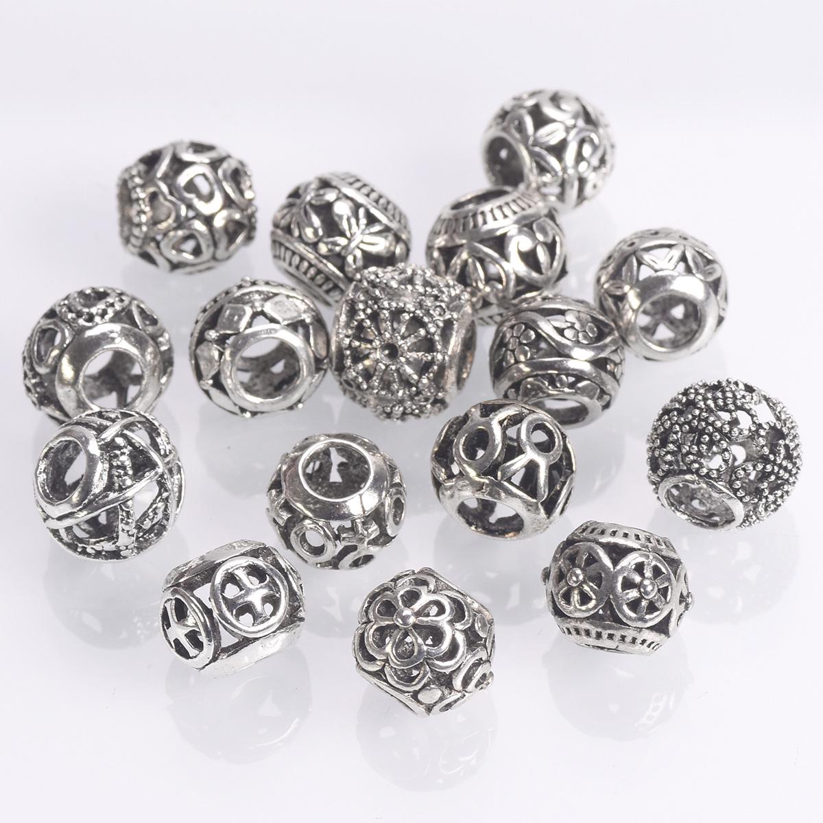 Perline Distanziatrici Tibetane Color Argento Antico Da 10 Mm - Foto 10