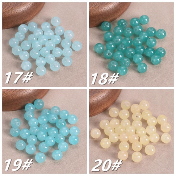 Cuentas De Piedra Preciosa De Jade Azul Claro Natural, 6 Mm, 8 Mm, 10 Mm, Cuentas Redondas, Hermosas Cuentas De Piedra Preciosa De Jade De Color Azul Claro, Gran Calidad, Hebra Completa