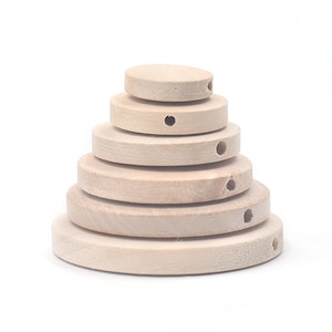 Flat Round Coin Shape Natural Wood 15mm 20mm 25mm 30mm 35mm 40mm Loose Beads Wholesale Lot for Jewelry Earring Making DIY Craft Woodcraft
