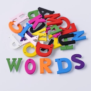 100pcs Random Mixed Wooden Letters & Numbers 22mm/20mm Loose Pendant Beads Lot Decoration Findings Buttons MT313-MT314