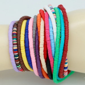 1 Strand 16inch (40cm) 350pcs 3mm 4mm 5mm 6mm 8mm Handmade Flat Disc Polymer Clay Beads Loose Beads Lot Jewelry Findings Crafts Bracelet DIY
