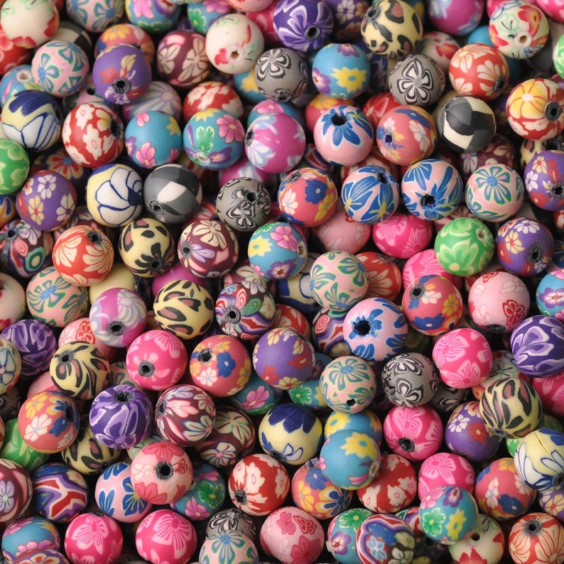 Wholesale Bulk Polymer Clay Round Beads Random Mixed Etsy