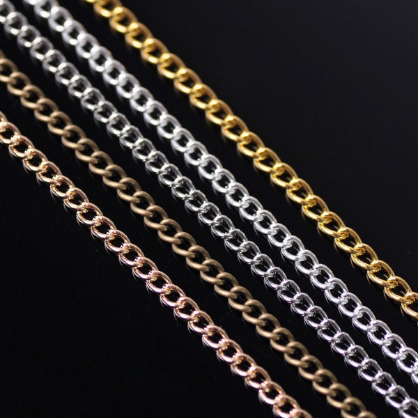 Bulk 5meters/100meters 1.5/2.0/2.8mm Iron Metal Chain Light Gold/Silver/Bronze/Nickle Plated Open Link Chains JS525~527