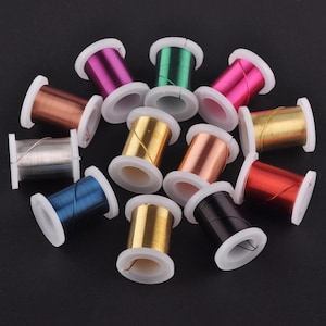 12 szpul/zestaw miękkiego drutu do koralików w różnych kolorach, 0,3/0,4/0,5 mm, miedziany sznurek metalowy do tworzenia biżuterii, majsterkowania, projektowania i naprawy