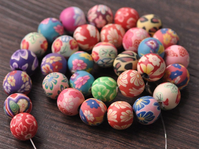 Wholesale Bulk Polymer Clay Round Beads Random Mixed Etsy