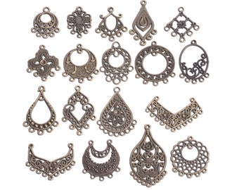 10 pièces bronze antique métal lustre pendentifs connecteurs bélières pour bricolage boucle d'oreille pendante fabrication de bijoux résultats --- JS646