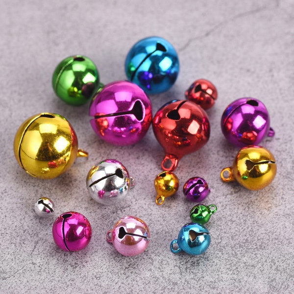 6mm 8mm 10mm 12mm 14mm 16mm 18mm 20mm Brass Metall Bunt Glöckchen Anhänger Perlen für Weihnachten Charm Dekoration Schmuckherstellung