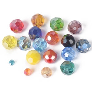 32 Facets AB Plated Round Ball Faceted 3mm 4mm 6mm 8mm Crystal Glass Loose Spacer Glass Beads Lot For Jewelry Making DIY Findings