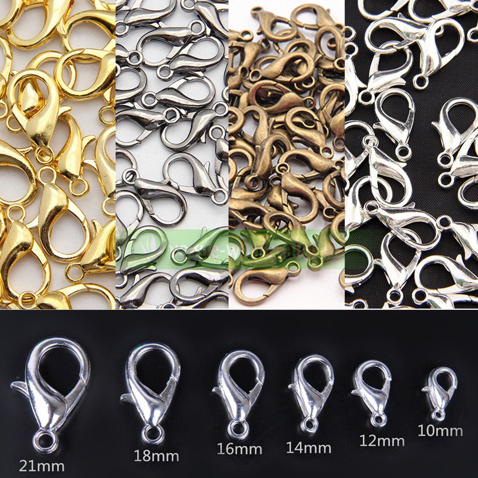 25pcs Gold/silver/bronze Lobster Clasps Loose Clips Etsy