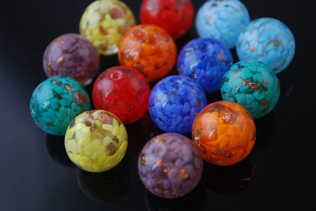 12mm 14mm 16mm 20mm Round Lampwork Crystal Glass Loose Beads Lots For Jewelry Making Crafts Findings --- LL061~LL065