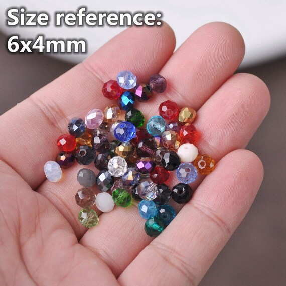 1000pcs 10 Colors 4mm Crystal Glass Beads Finding Spacer Beads Shape  Assorted Colors with Box