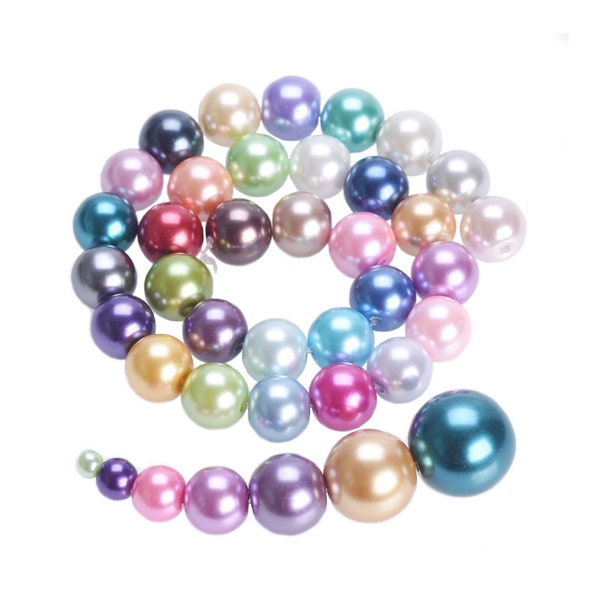 Perle de verre ronde perles d'espacement en vrac 4mm 6mm 8mm 10mm 12mm 14mm 16mm Lot en gros en vrac pour la fabrication de bijoux artisanat résultats