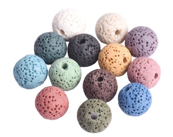 Lote al por mayor de cuentas espaciadoras sueltas redondas de piedra de lava volcánica natural de 6 mm/8 mm/10 mm/12 mm/14 mm/16 mm para accesorios de joyería BS310-315