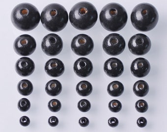 Wholesales Black Natural Wood Round Loose Beads Jewelry DIY Bracelet Crafts 6mm 8mm 10mm 12mm 14mm 16mm 18mm 20mm ---MT106